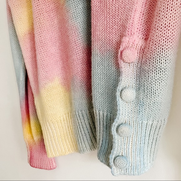 LoveShackFancy Naveen V-Neck Pullover Sweater Tie Dye Fairy Tale Women’s Small - Picture 14 of 16